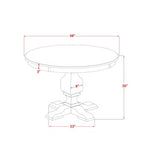 HomeStock Modern Round Dining Table Set Walnut Linen Chairs