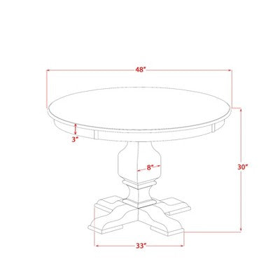 HomeStock Modern Round Dining Table Set Walnut Linen Chairs