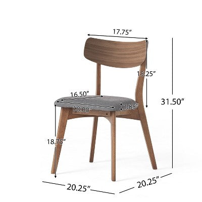 Christopher Knight Home Lareyna 7 Piece Mid-Century Modern Rubberwood Upholstered Dining Set