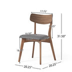 Christopher Knight Home Lareyna 7 Piece Mid-Century Modern Rubberwood Upholstered Dining Set