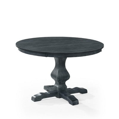 5-Piece Modern Dining Room Set for 4, Charcoal Round Table with 4 Upholstered Dining Chairs with Wood Legs for Dining Room or Farmhouse-Panipeachy