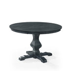 5-Piece Modern Dining Room Set for 4, Charcoal Round Table with 4 Upholstered Dining Chairs with Wood Legs for Dining Room or Farmhouse-Panipeachy