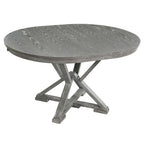 Farmhouse Extendable Round Dining Set for 4, Kitchen Dining Table Set with 4 Upholstered Dining Chairs for Dining Room