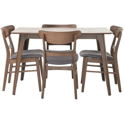 Christopher Knight Home Bryner Mid Century Modern Fabric Upholstered Wood 5 Piece Dining Set