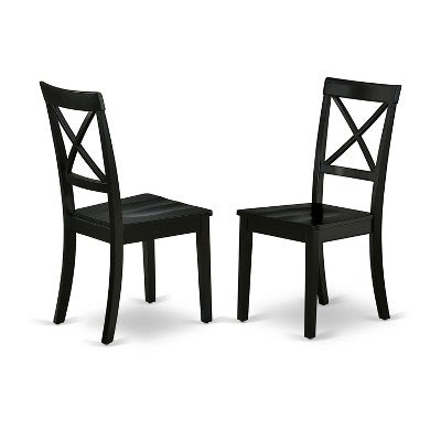 HomeStock 5 Piece Round Kitchen Dining Set Black