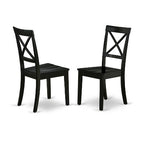 HomeStock 5 Piece Round Kitchen Dining Set Black