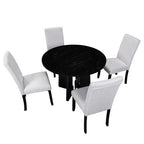 GDFStudio Jacobs 5-Piece Round Dining Table set with 43 Modern Dining Table and 4 Upholstered Chairs