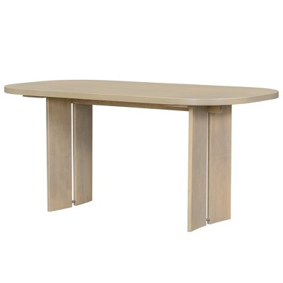 Solid Wood Dining Table Set with Bench for 5, 6 Pieces Upholstered Rectangular Dining Room Table Set with 4 Chairs & Bench