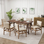 Christopher Knight Home Havenwood 7-Piece Fabric and Rubberwood Dining Set