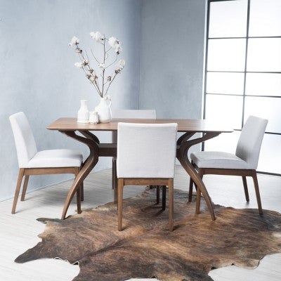 Christopher Knight Home Kwame Mid Century Modern Fabric Upholstered 5 Piece Dining Set