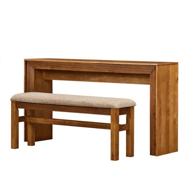 GDFStudio Emily Modern 2 Piece Bar Table Set with Fabric Upholstered Bar Stool