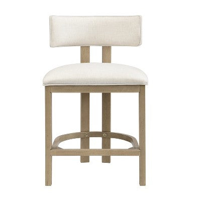Christopher Knight Home Johnson 3 Piece Farmhouse Rubberwood Upholstered Counter Height Dining Chairs with Fluted Table