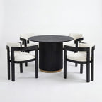 Christopher Knight Home Shankar Modern 5 Piece Round Dining Table Set with Rubberwood Upholstered Chairs