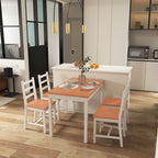 Dining Table Set for 4, 5 Piece Modern Kitchen Table and Chairs, Solid Wood Dining Room Set for Small Spaces, Breakfast Nook