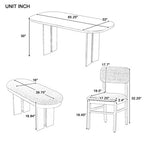 Solid Wood Dining Table Set with Bench for 5, 6 Pieces Upholstered Rectangular Dining Room Table Set with 4 Chairs & Bench