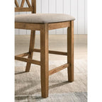 Roundhill Furniture Windvale Cross-Buck Wood Counter Height Dining Set - 5-Piece