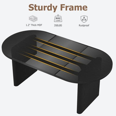 70.8 Inch Oval Dining Table with Upholstered Dining Chairs, Kitchen Table with Thick Sturdy Wooden Base, High Back Dining Chair with Solid Wood Legs
