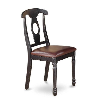 HomeStock 5-Pc Black Finish Solid Wood Top - Dining Room Set - Seats 4