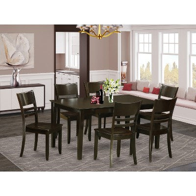 HomeStock Rectangle Kitchen Table And Chairs Dining Set Cappuccino