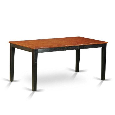 HomeStock 5-Piece Rectangle Black and Cherry Finish Solid Wood Top Dining table with 4-Chairs