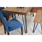 Ashzo 6-Piece Dining Set, Hairpin Dining Table with 4 Chairs and Bench, 3 Color Options