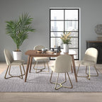 Cortland 5-Piece Fabric Mid-Century Modern Tapered Dining Set - iNSPIRE Q