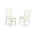 HomeStock 5-Pc Linen White Finish Solid Wood Top - Round Dining Room Set - Seats-4