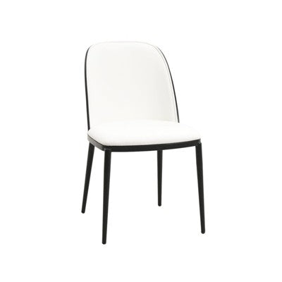 LeisureMod Tule 7-Piece Dining Set in Steel Frame with 6 Upholstered Seat Dining Chairs and 71 Oval Dining Table with Wood Tabletop