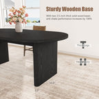 70.8 Inch Oval Dining Table with Upholstered Dining Chairs, Kitchen Table with Thick Sturdy Wooden Base, High Back Dining Chair with Solid Wood Legs