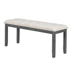 6 PCS Retro Dining Table Set, Rectangular Table with Unique Legs and Upholstered Chairs-ModernLuxe