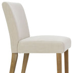 Expandable Dining Table Set for 8, Rectangular Table with Removable Leaves and Armless Linen Chairs, Featuring Solid Wood Legs-Panipeachy
