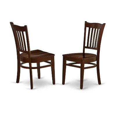 Modern Dining Set 5 Piece - Rectangle Table & 4 Chairs - Mahogany Finish - Art Nouveau Design