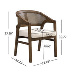 Christopher Knight Home Keira 7 Piece Modern Rattan and Rubberwood Upholstered Dining Set