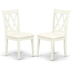 HomeStock 7 Piece Linen White Dining Room Table Set Oval Table with 6 Chairs