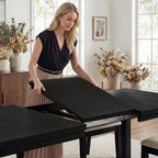 Modern Dining Set - 80 Table + 6 Cushioned Chairs, Solid Wood Frame, 400lbs Table Capacity, Easy Assembly