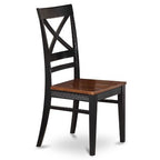 HomeStock 7-Piece Square Black & Cherry Finish Solid Wood Top Dining Table with 6-Chairs