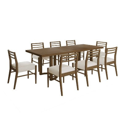 Christopher Knight Home Candice Modern 9 Piece Rubberwood Upholstered Dining Set