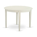 HomeStock 3-Pc Linen White Finish Round Solid Wood Top Dining Table Set