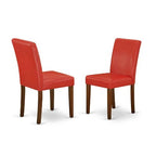 Rectangle Kitchen Table Set - 3Pc Dining Table with Chairs, Firebrick Red, 48/60 Inch