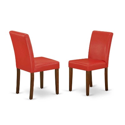 Coastal Kitchen Table Set - 5Pc Rectangle Dining Table w/ Leaf & 4 Chairs - Firebrick Red