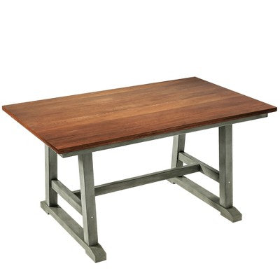Farmhouse 6-Piece Wood Dining Table Set with Long Bench and 4 Dining Chairs-ModernLuxe