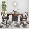 Christopher Knight Home Bryner Mid Century Modern Fabric Upholstered Wood 5 Piece Dining Set