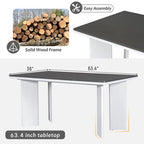 GDFStudio Felton Modern 7 Piece Wood Upholstered Dining Table Set