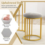Costway 3 Piece Dining Table Set w/ 2 Stools 2-tier Storage Shelf Upholstered Seat