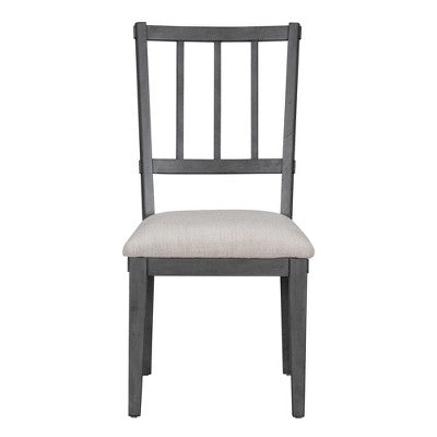 GDFStudio Agnes 5 Piece Rustic Round Dining Set with Upholstered Chairs and Curved Bench