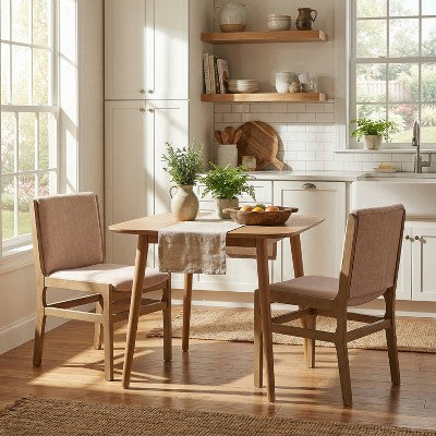 Christopher Knight Home Zephyr 3 Piece Contemporary Rubberwood Upholstered Dining Set