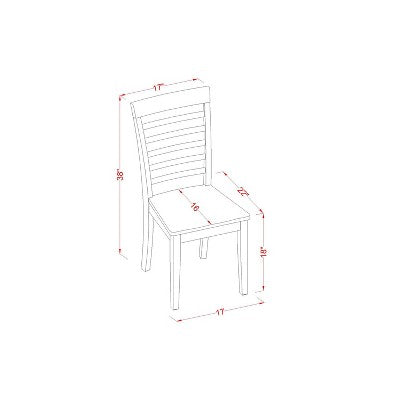 Kitchen Dining Set - Square Table & 2 Chairs - Old World Style - 36 Inch