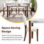 Faux Marble Dining Table Set for 4, 5 Pieces Rectangle Dining Table with 4 Upholstered Chairs for Small Space Kictchen