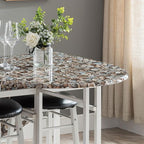Kings Brand Furniture  Akins 3-Piece Drop-Leaf Dinette Set with Faux Marble Tabletop and Faux Leather Stools