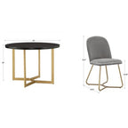 Karianne 4-Person Gold Metal Base Dining Set - iNSPIRE Q